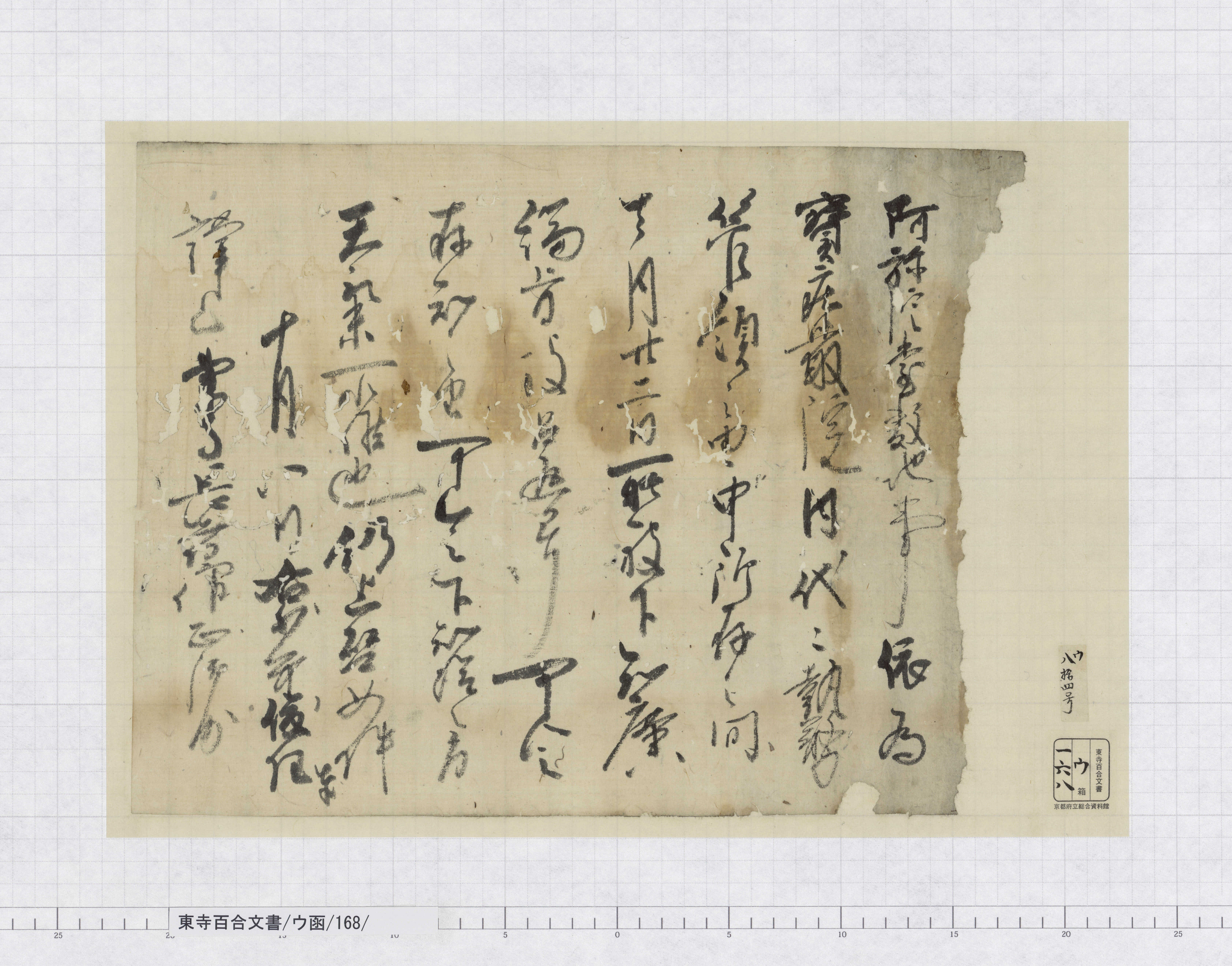 ウ函/168/：後円融天皇綸旨案｜文書詳細｜東寺百合文書