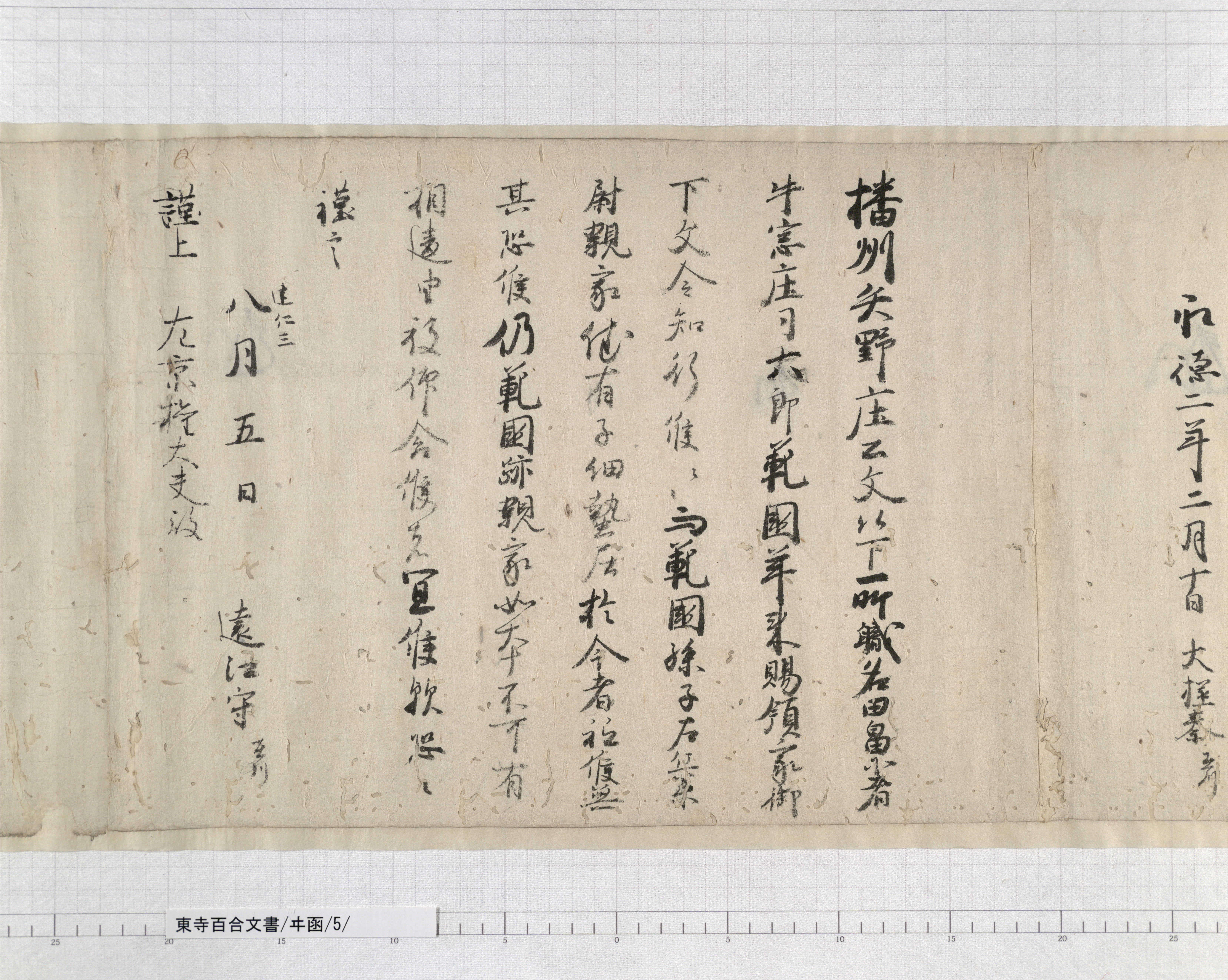 ヰ函/5/2/：播磨国赤穂郡司秦為辰解案｜文書詳細｜東寺百合文書