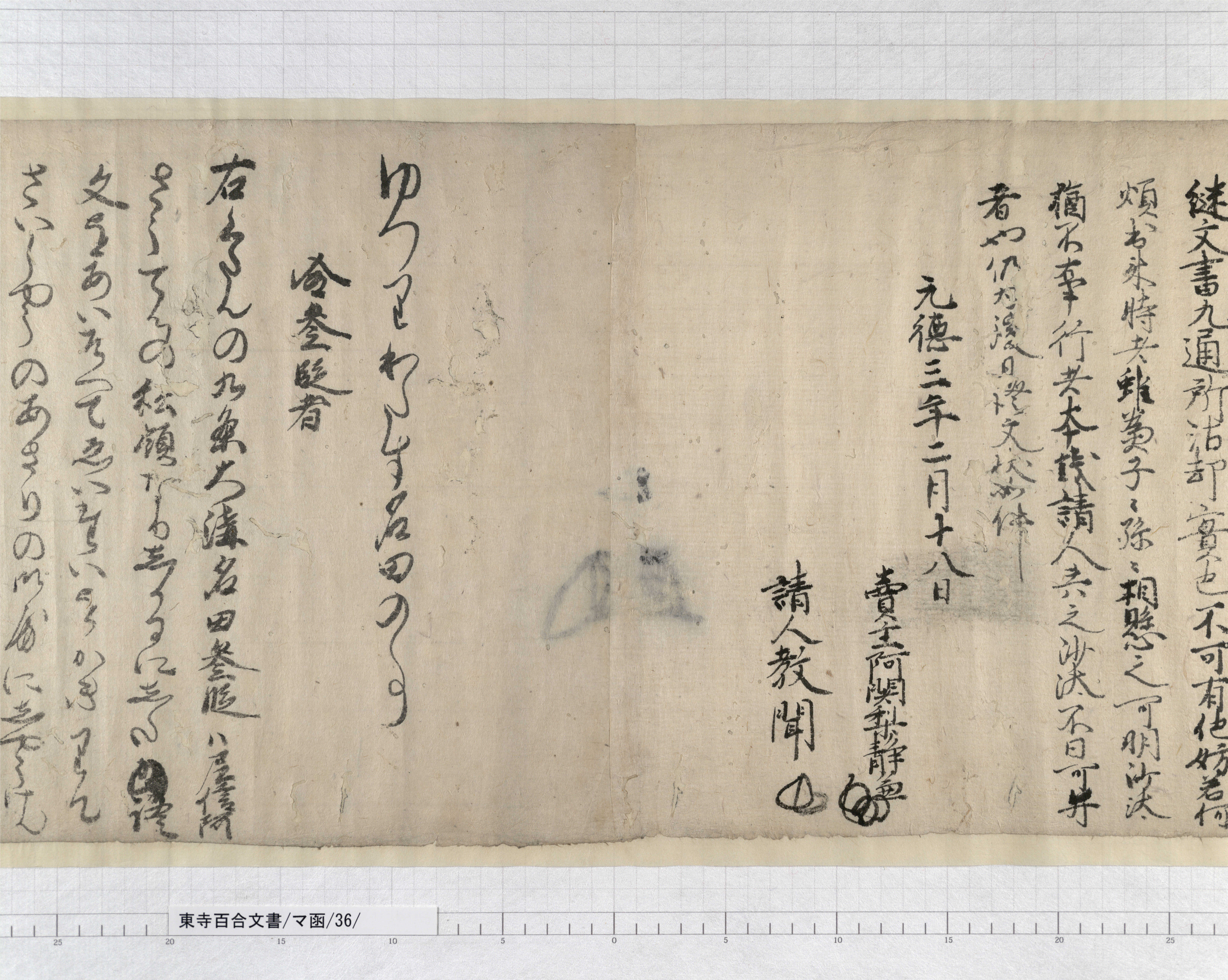 マ函/36/2/：尼信阿名田譲状｜文書詳細｜東寺百合文書