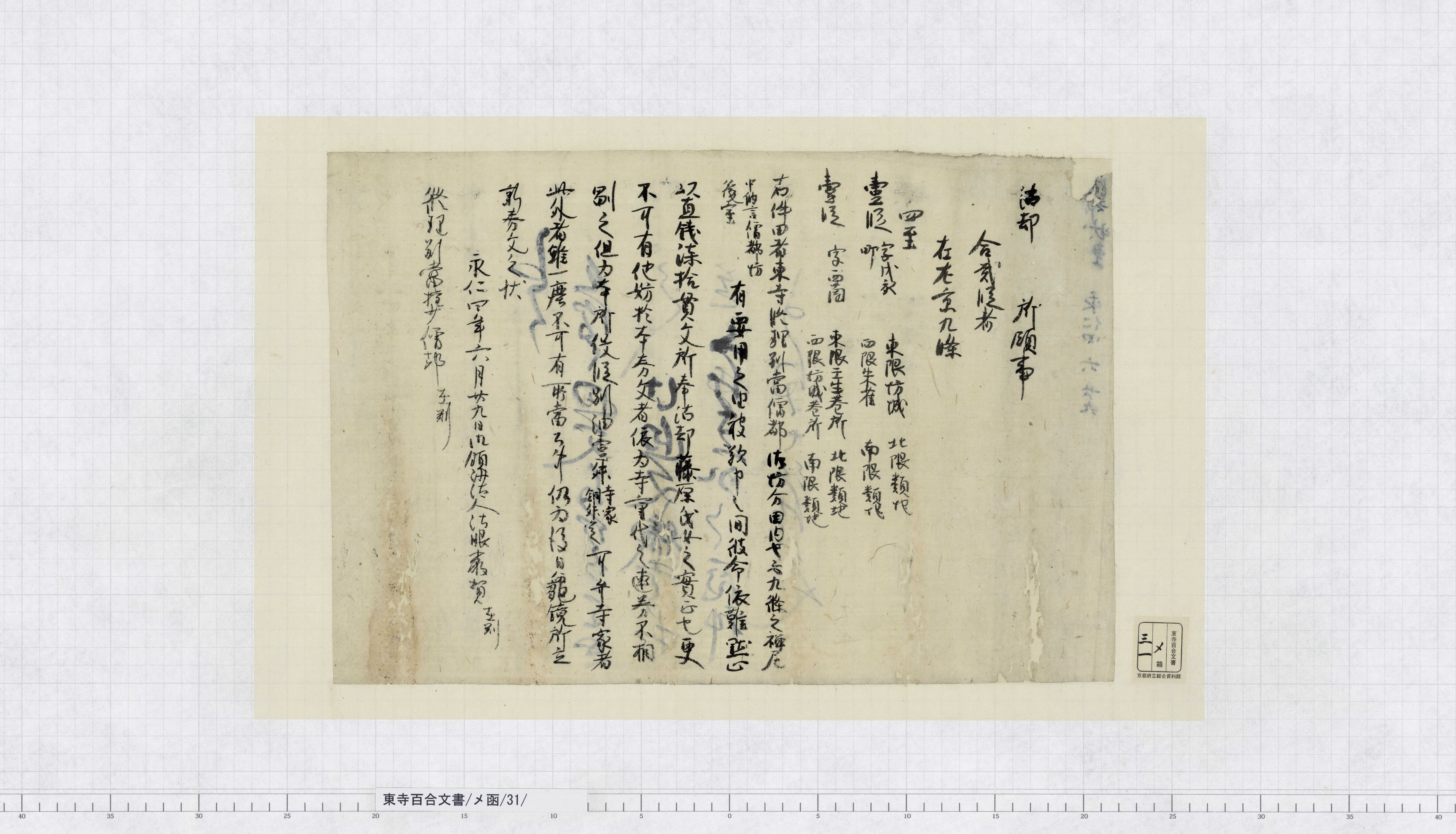 メ函/31/：修理別当厳伊田地売券案｜文書詳細｜東寺百合文書