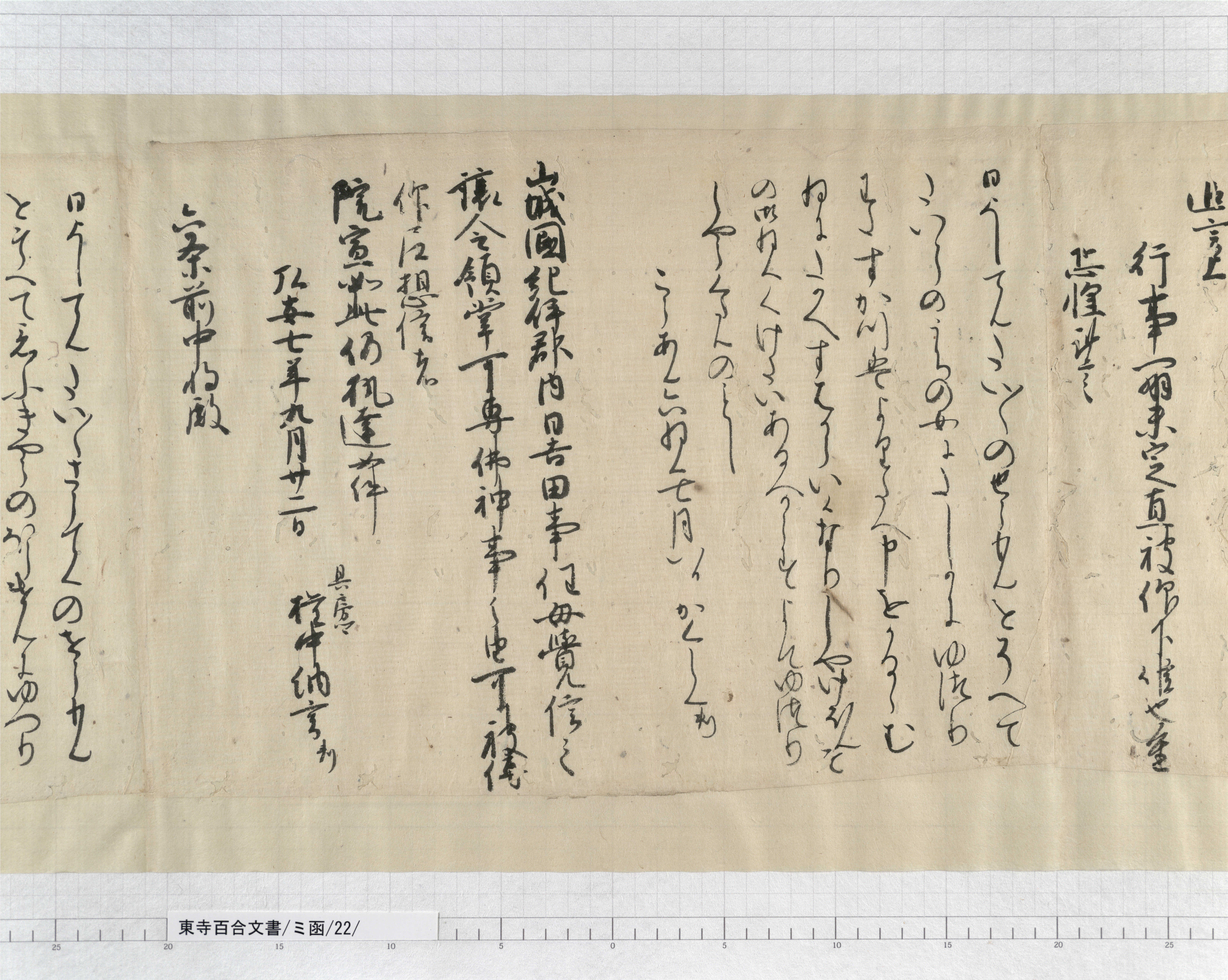 ミ函/22/2/：源頼朝書状案｜文書詳細｜東寺百合文書