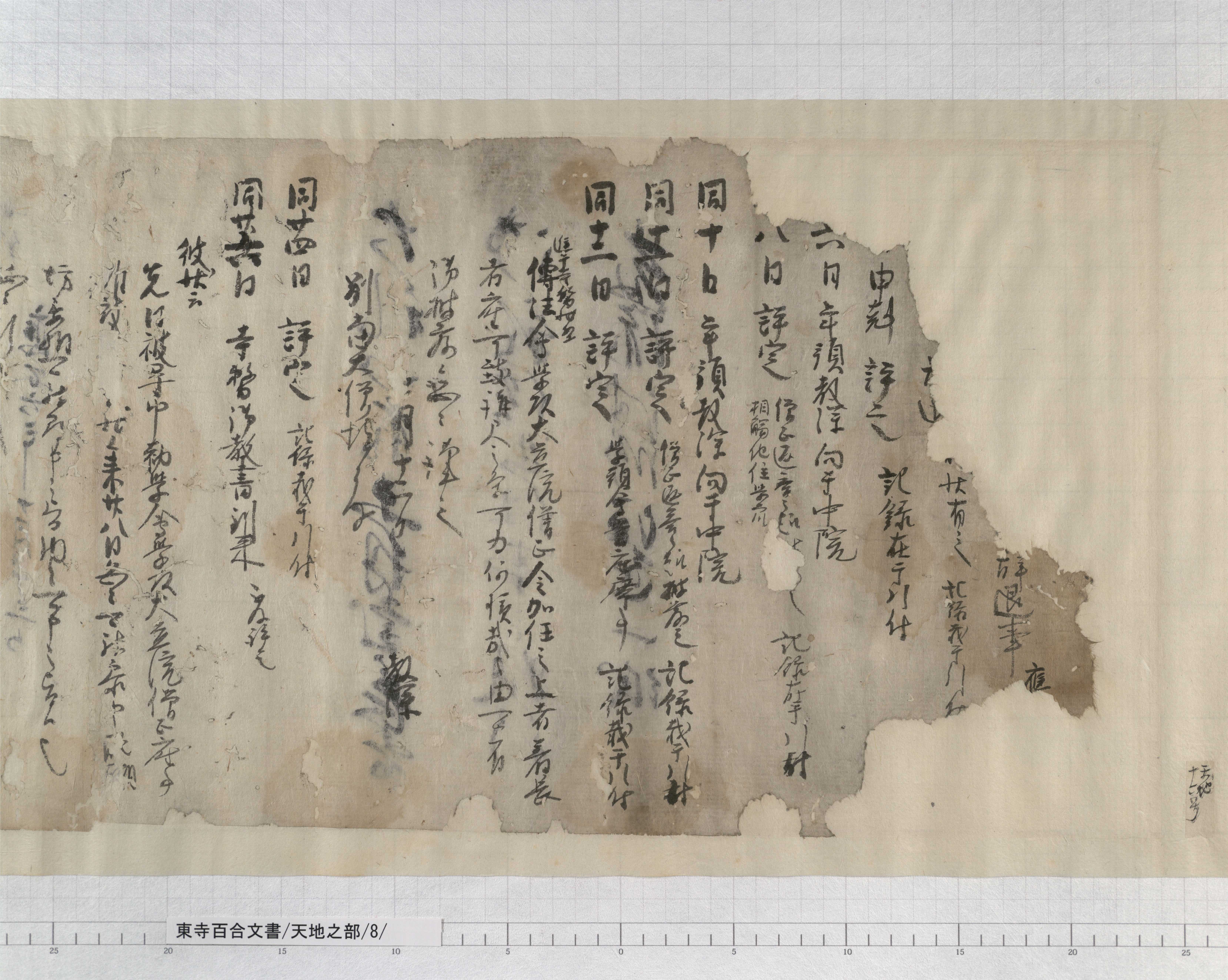 天地之部/8/紙背/7/：東寺雑掌頼憲申状｜文書詳細｜東寺百合文書